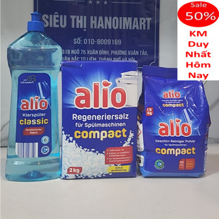 Combo Nước làm bóng Alio 1000ml + Muối Alio 2kg làm mềm nước trong máy rửa bát - HANOIMART