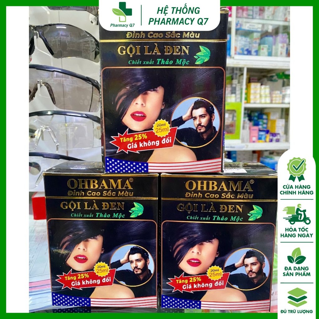 [1 GÓI] Dầu gội thảo mộc OHBAMA - Màu ĐEN & NÂU