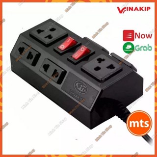 Ổ Cắm Điện 6 Ngả Đa Năng Liền Dây 3m 5m 2 chạc và 3 chạc Kiểu 2 10A/250V OC56 OC57 Vinakip - Minh Tín Shop