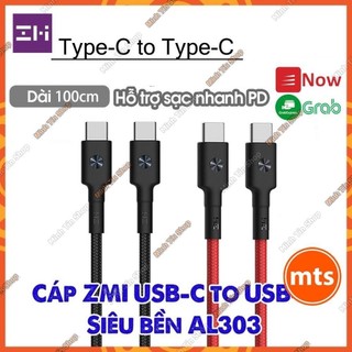 Cáp zmi type c to type c al303 siêu bền dài 1mhỗ trợ sạc nhanh pd - minh tín shop