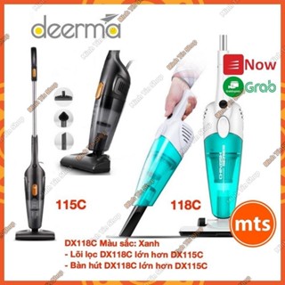 Máy hút bụi cầm tay Deerma DX118C Xanh DX115C Đen gia đình gia dụng 3 in1 đa năng - Hàng Chính Hãng