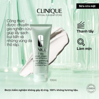 Tẩy tế bào chết tinh chỉnh kết cấu da dùng được hằng ngày Clinique 7 Day Scrub Cream Rinse-Off Formula 100ml