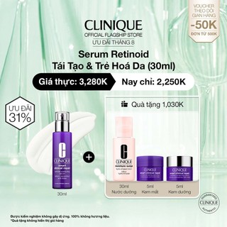 Serum Retinoid tái tạo và trẻ hoá da Clinique Smart Clinical Repair Wrinkle Correcting Serum (30ml, 50ml)