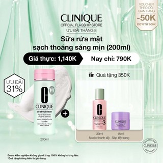 Sữa rửa mặt sạch thoáng sáng mịn Clinique Liquid Facial Soap - Cleanser 200ml
