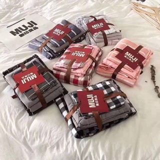Set 3 món vỏ ga - gối muji