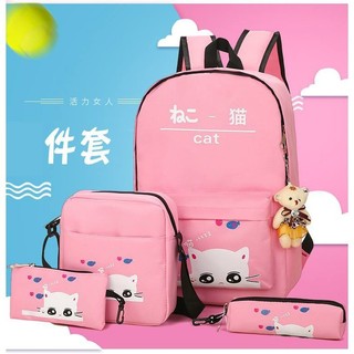 Set Balo 4 món họa tiết dễ thươngđi học