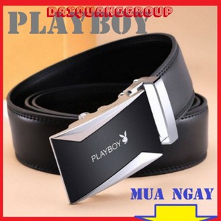 [Dây lưng] Thắt Lưng Da Nam Hàng Hiệu PLAYBOY Cao Cấp Da Bò Xịn. Dây Nịt Nam Da Bò 100% Mạ Bạc Nam Tính Chính Hãng GC02