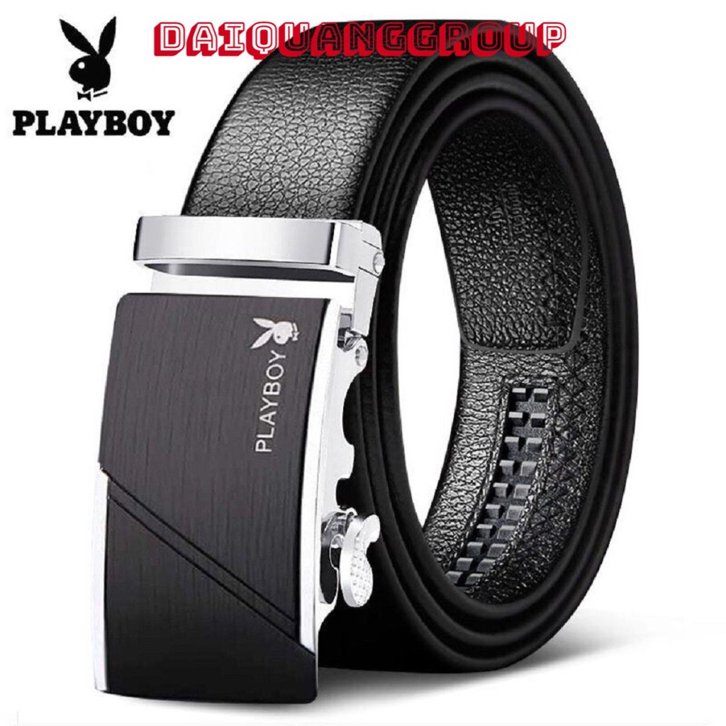 Thắt Lưng Da Nam Hàng Hiệu PLAYBOY Cao Cấp Khóa Đúc. Dây Nịt Nam Da Bò 100% Mạ Vàng Nam Tính Chính H