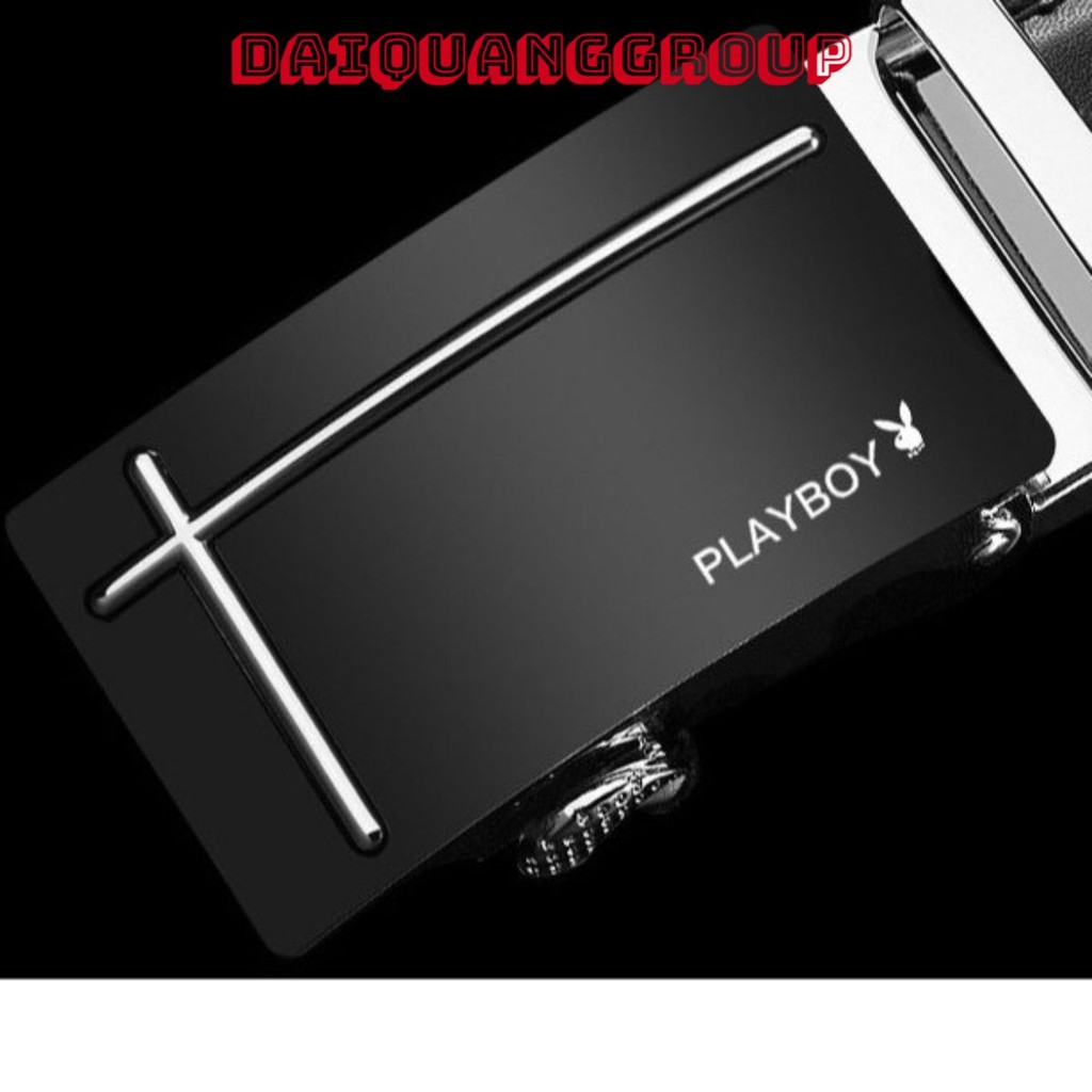 Dây Nịt Nam Da Bò 100% Chính Hãng Mạ Bạc Nam Tính. Thắt Lưng Da Nam Hàng Hiệu PLAYBOY Khóa Cài Cao C