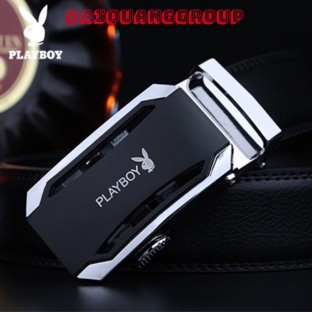 [HÀNG HIỆU] Thắt Lưng Da Nam PLAYBOY Khóa Tự Động Cao Cấp Dây Nịt Nam Da Bò Thật 100% Chính Hãng Mạ 