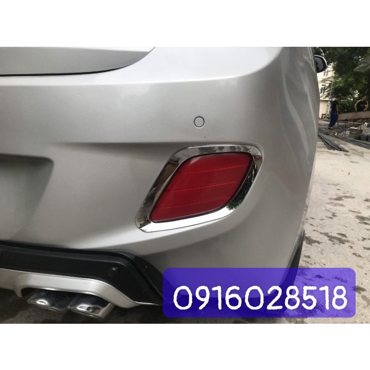 Ốp viền đèn gầm sau xe Hyundai I10 2014 2015-2016, Ốp đèn sương mù I10 mạ crom cao cấp