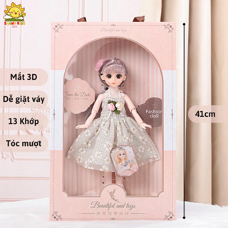  Hộp Quà Tặng Búp Bê Cho Bé Gái Dài 41cm Mắt 3D Tóc Mượt Váy Dễ Giặt Hộp Quà Búp Bê Đẹp Có Quai Xách - Sunny Kids 
