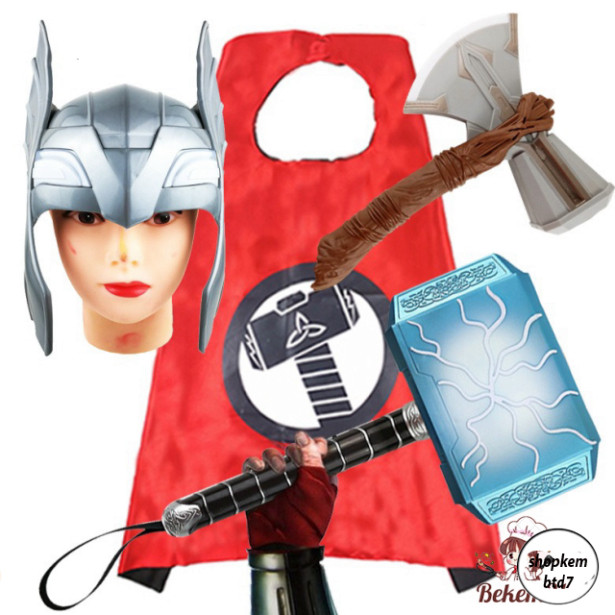 Búa rìu mặt nạ áo choàng THOR Bộ Khiên Mặt Nạ Captain America và Búa Thor hóa thân Halloween