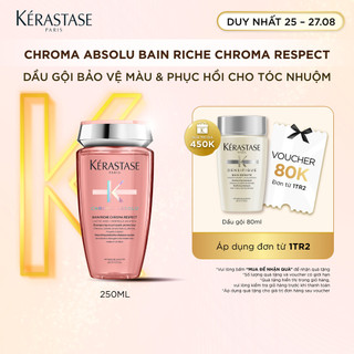 Dầu gội giúp bảo vệ màu, nuôi dưỡng & phục hồi cho tóc nhuộm khô dày Kérastase Chroma Absolu Bain Riche Respect 250ml