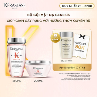 Bộ dầu gội và mặt nạ dưỡng tóc ngừa gãy rụng Kérastase Genesis (250 & 200ml)