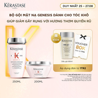Bộ dầu gội & mặt nạ ngừa gãy rụng dành cho tóc khô Kérastase Genesis (Bain Nutri-Fortifiant 250ml & Masque 200ml)