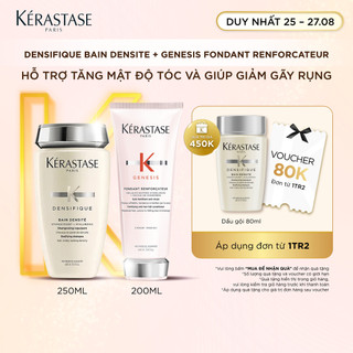Bộ gội xả hỗ trợ tăng mật độ tóc và giúp giảm gãy rụng (Kérastase Bain Densite 250ml + Genesis Fondant 200ml)