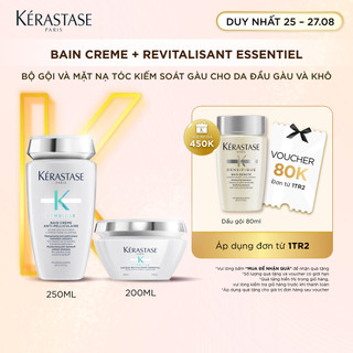 Bộ dầu gội và mặt nạ kiểm soát gàu dành cho da đầu gàu và khô Kérastase Symbiose (Bain Creme 250ml + Masque 200ml)