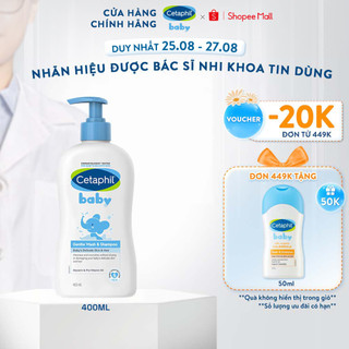 Sữa tắm gội dịu lành cho bé CETAPHIL BABY GENTLE WASH & SHAMPOO 400ML