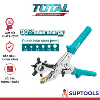 Kìm bấm lỗ vải da dây nịt, bóp, túi xách trợ lực TOTAL THT33526 Dụng cụ đục lỗ (Đồ nghề Chính Hãng)