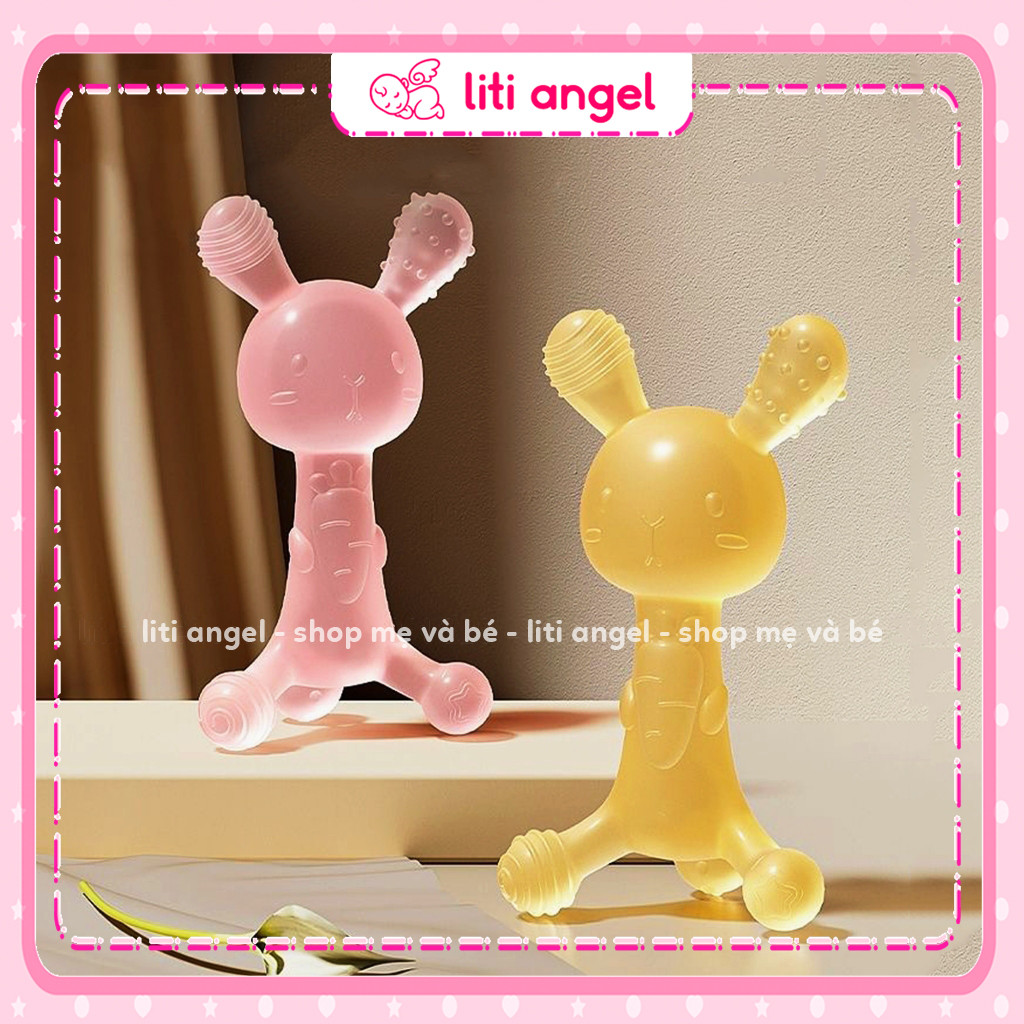 Gặm Nướu Cho Bé Silicon Cao Cấp Hình Thỏ Cute Có Hộp Đựng