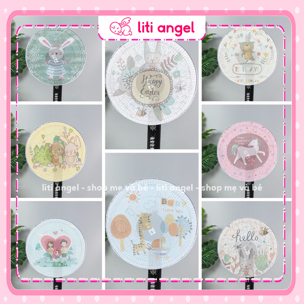 Lưới Bọc Quạt Size To In Hình Thú Bảo Vệ Quạt Và An Toàn Cho Bé