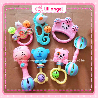 Bộ 7 Món Xúc Xắc Lục Lạc Hình Thú Dễ Thương Cho Bé