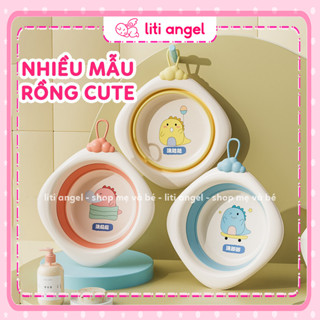  Thau chậu rửa mặt Gấp Gọn Vuông hình Rắn Mèo Rồng Thỏ dễ Thương cho bé 