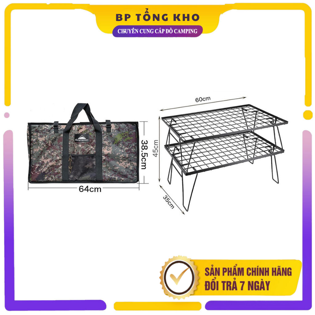 Kệ để đồ, bàn lưới dã ngoại cắm trại Campingmoon T-230-2T