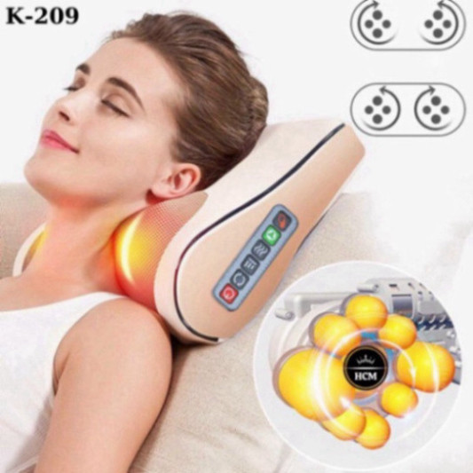 Gối Massage Cổ Vai Gáy - Máy Massage Hồng Ngoại 20Bi Cao Cấp