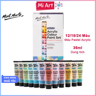   Hỏa Tốc HCM  Bộ 12 18 24 Màu Pastel Acrylic Mont Marte x 36ml - MSCP1236 MSCP1836 MSCP2436 