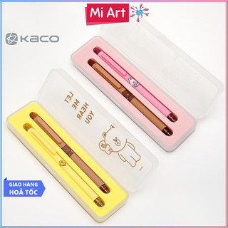   Hỏa Tốc HCM  Bộ 2 Bút Gel Mực Đen KACO LINE Brown Cony Sally - 0.5mm 