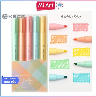   Hỏa Tốc HCM  Bộ 5 Bút Dạ Quang KACO PURE HIGHLIGHT MACARON 