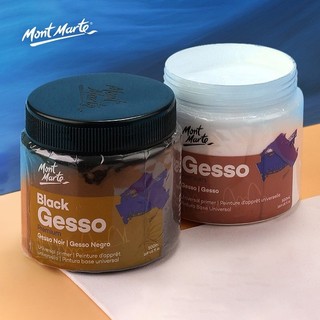   Hỏa Tốc HCM  Sơn Lót Nền Vẽ Gesso Mont Marte 500ml  Đen Trắng  - Gesso Black Gesso 500ml - MPA0032 MPA0040 