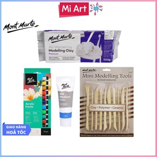 [Hỏa Tốc HCM] Combo Đất Sét Tự Khô Mont Marte và dụng cụ (Air Hardening Modelling Clay)