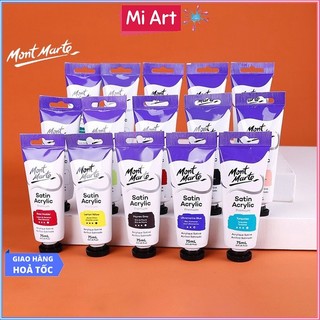   Hỏa Tốc HCM  Màu Acrylic Satin Mont Marte Cao Cấp 75ml  Vẽ Mọi Chất Liệu  
