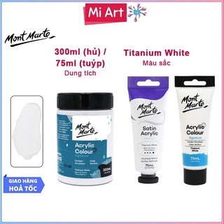   Hỏa Tốc HCM  Màu Acrylic Mont Marte 300ml - Titanium White - Acrylic Colour Paint Signature 300ml  10.1oz  - MSCH3001 