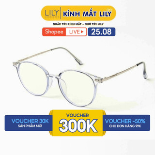 Gọng kính mắt nam nữ LILYEYEWEAR chất liệu nhựa mix kim loại cao cấp chắc chắn màu sắc và kiểu dáng thời trang 6015KOR