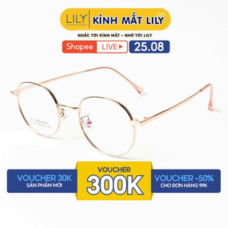 Gọng kính cận nam nữ LILYEYEWEAR chất liệu Titanium cao cấp chắc chắn nhẹ nhàng màu sắc và kiểu dáng thời trang 86294KOR