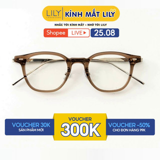 Gọng kính đa giác nam nữ LILYEYEWEAR  chất liệu nhựa cao cấp chắc chắn kiểu dáng hiện đại màu sấc thanh lịch 00305