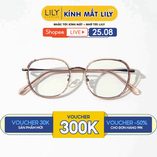 Gọng kính tròn nam nữ LILYEYEWEAR kim loại cao cấp thiết kế thời trang M2872