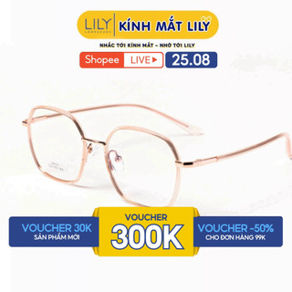 Gọng kính mắt nam nữ LILYEYEWEAR chất liệu kim loại cao cấp cứng cáp thanh mảnh kiểu dáng thời trang LM131