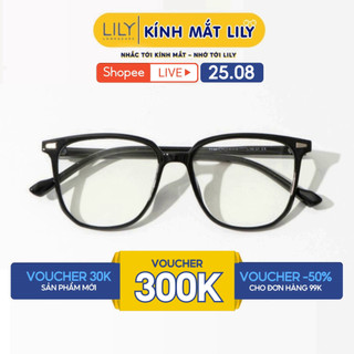 Gọng kính mắt vuông nam nữ LILYEYEWEAR chất liệu nhựa cứng cáp nhẹ nhàng màu sắc thời trang 7165
