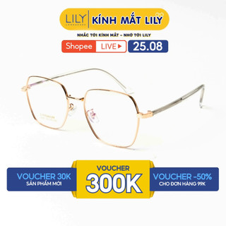 Gọng kính mắt nam nữ LILYEYEWEAR chất liệu Titan cao cấp nhẹ nhàng chắc chắn màu sắc và kiểu dáng thời trang 3087KOR