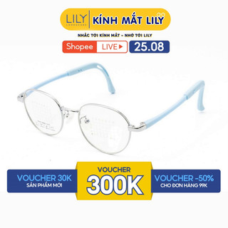 Gọng kính trẻ em LILYEYEWEAR kiểu dáng đa giác tròn chất liệu kim loại cao cấp an toàn màu sắc thời trang 34679
