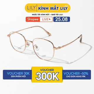 Gọng kính mắt nam nữ LILYEYEWEAR kiểu dáng vuông bo góc hiện đại chất liệu IP- Titanium cao cấp màu sắc thời trang 98501