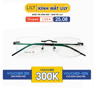 Kính gọng khoan LILYEYEWEAR Titan cao cấp thanh mảnh kiểu dáng thời trang thiết kế mới lạ 63017