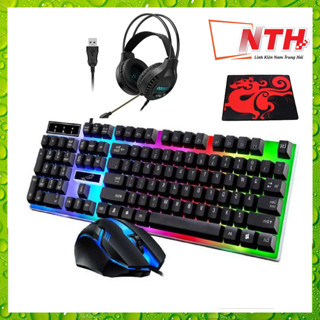 BÀN PHÍM LED 7 MÀU CHUYÊN GAME G21 TẶNG KÈM LÓT CHUỘT VÀ TAI NGHE LED