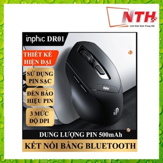  Chuột không dây INPHIC DR01 sử dụng pin sạc thiết kế hiện đại với độ DPI lên đến 1600 có đèn led báo hiệu dung lượng pin 