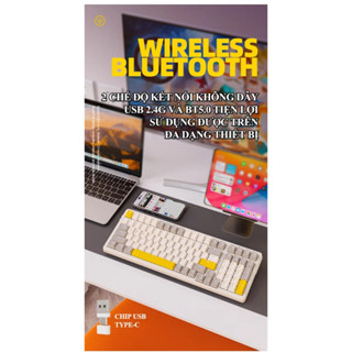 Bàn phím cơ không dây Red Switch K96 kết nối bằng USB 2.4G và Bluetooth 5.0 thiết kế 100 phím